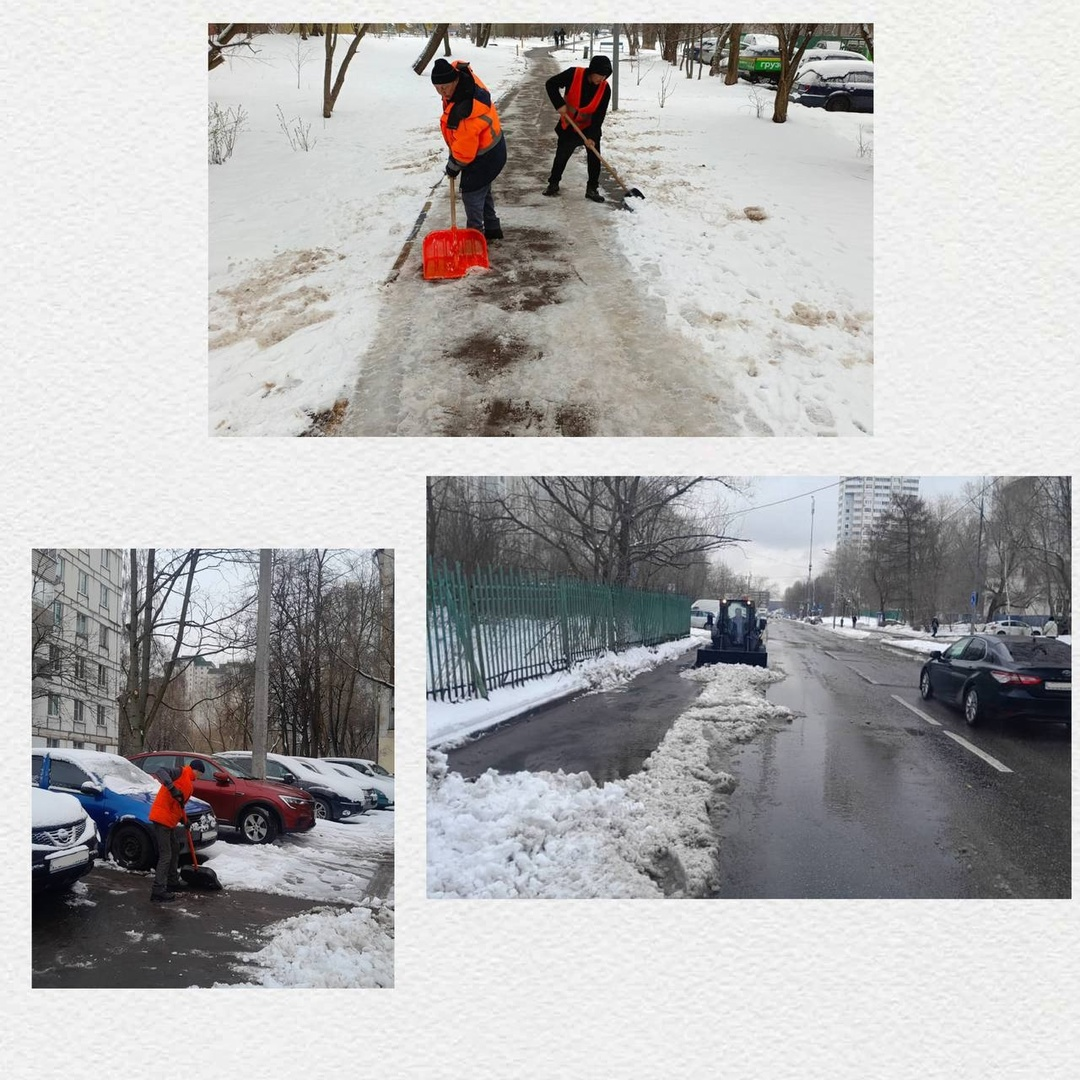 Уборка снега сотрудниками ГБУ